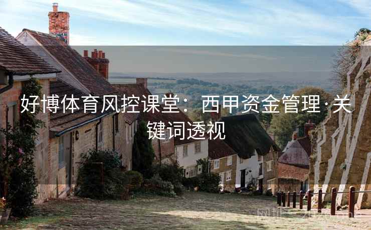 好博体育风控课堂：西甲资金管理·关键词透视  第1张